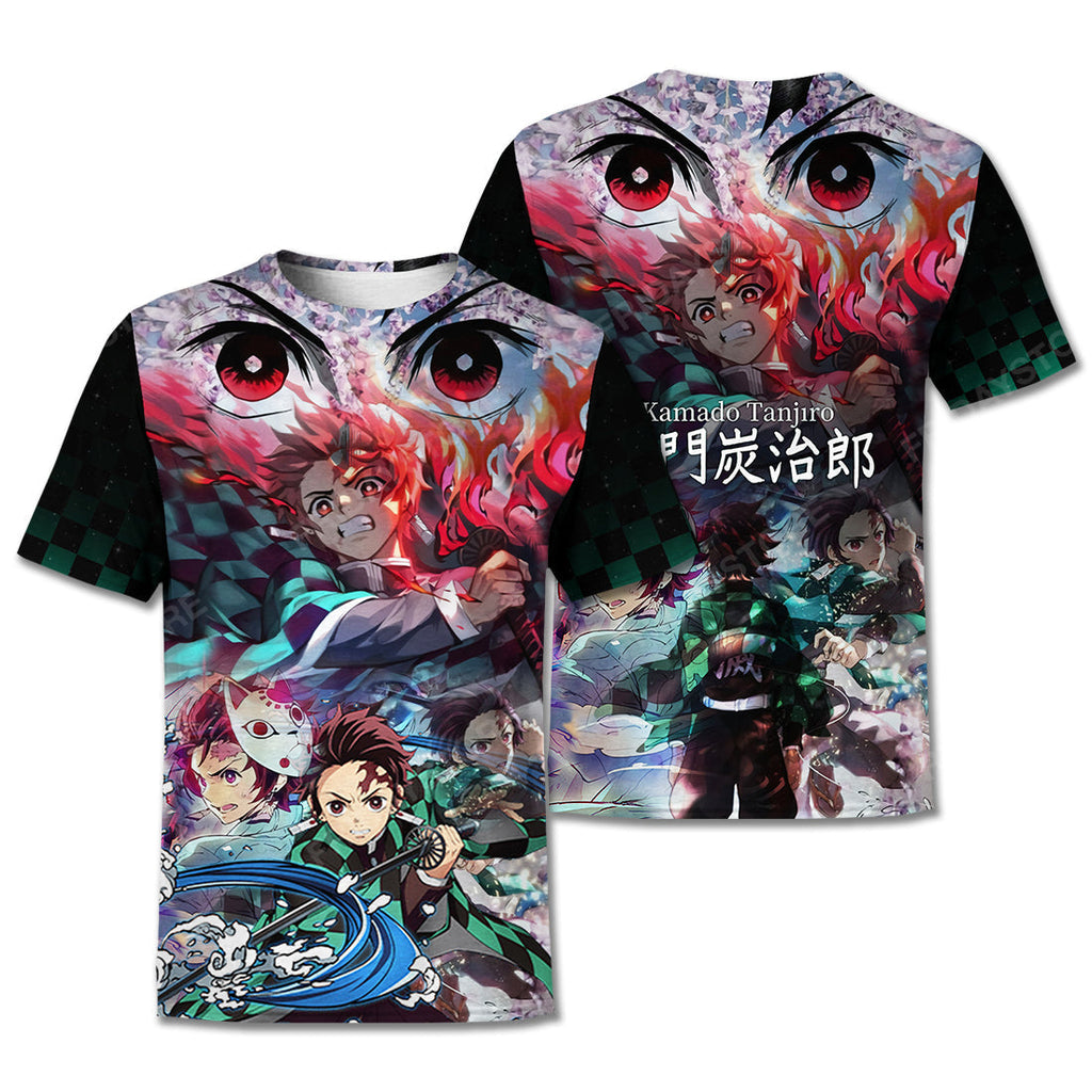  Demon Slayer T Shirt Kamado Tanjiro 3d Black Green Hoodie Demon Slayer Hoodie