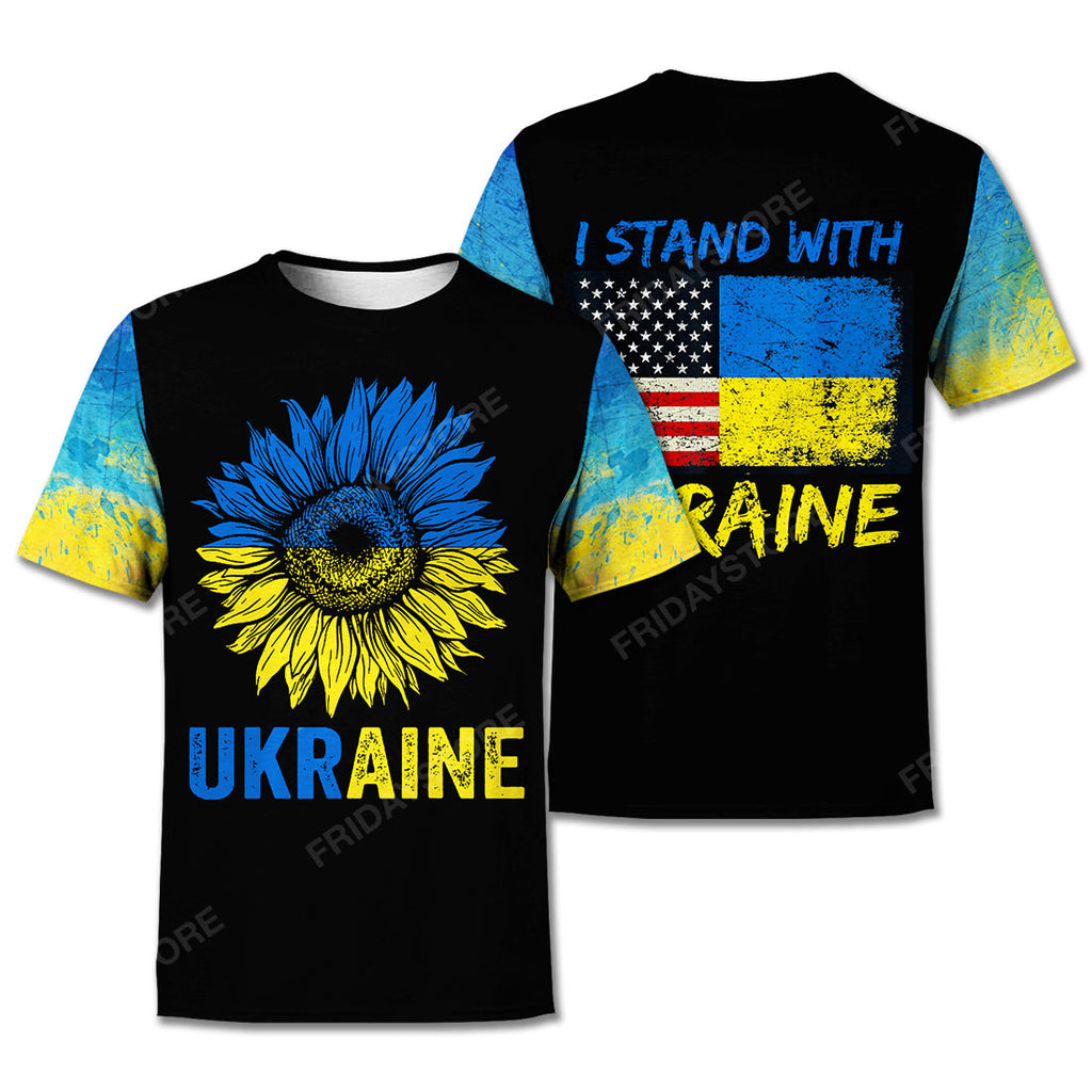 Gifury Ukraine T Shirt I Stand With Ukraine Yellow Blue Black Hoodie Ukraine Hoodie Apparel Sweater2025