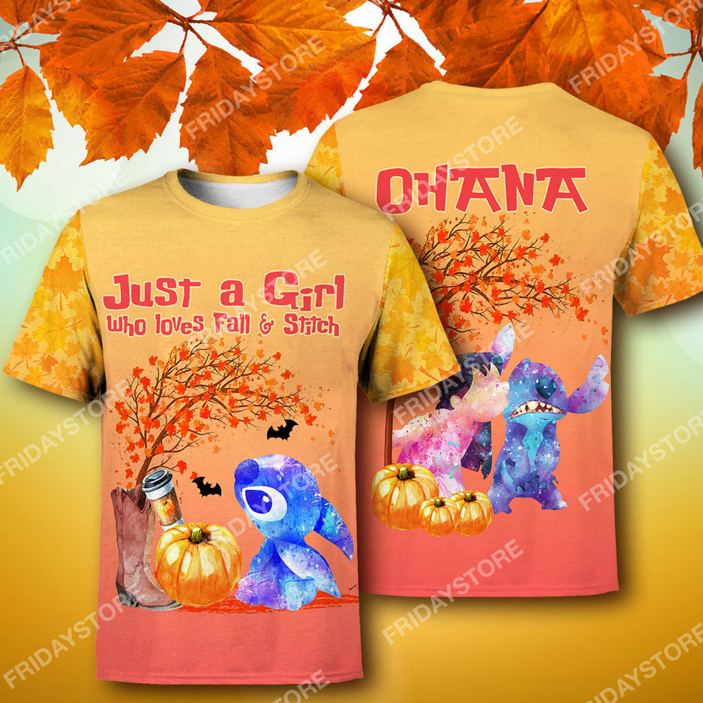  LAS T-shirt Just A Girl Who Loves Fall And Stitch T-shirt Cute High Quality DN Stitch Hoodie Sweater Tank