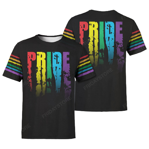 LGBT T-shirt LGBT Rainbow Color PRIDE Black T-shirt Hoodie Adult Unisex Full Print