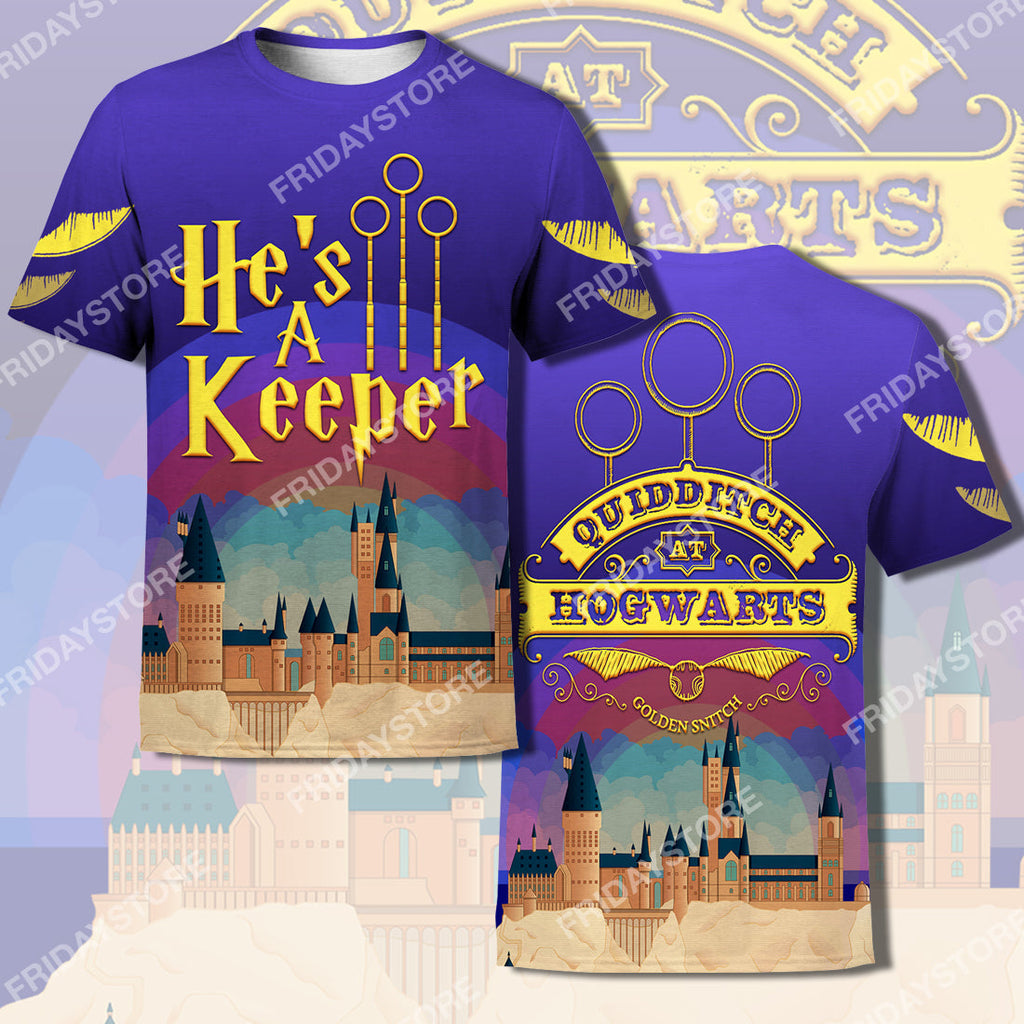  HP T-shirt Quidditch Couple He's A Keeper T-shirt Awesome High Quality HP Hoodie Sweater Tank Couple Apparel 2026