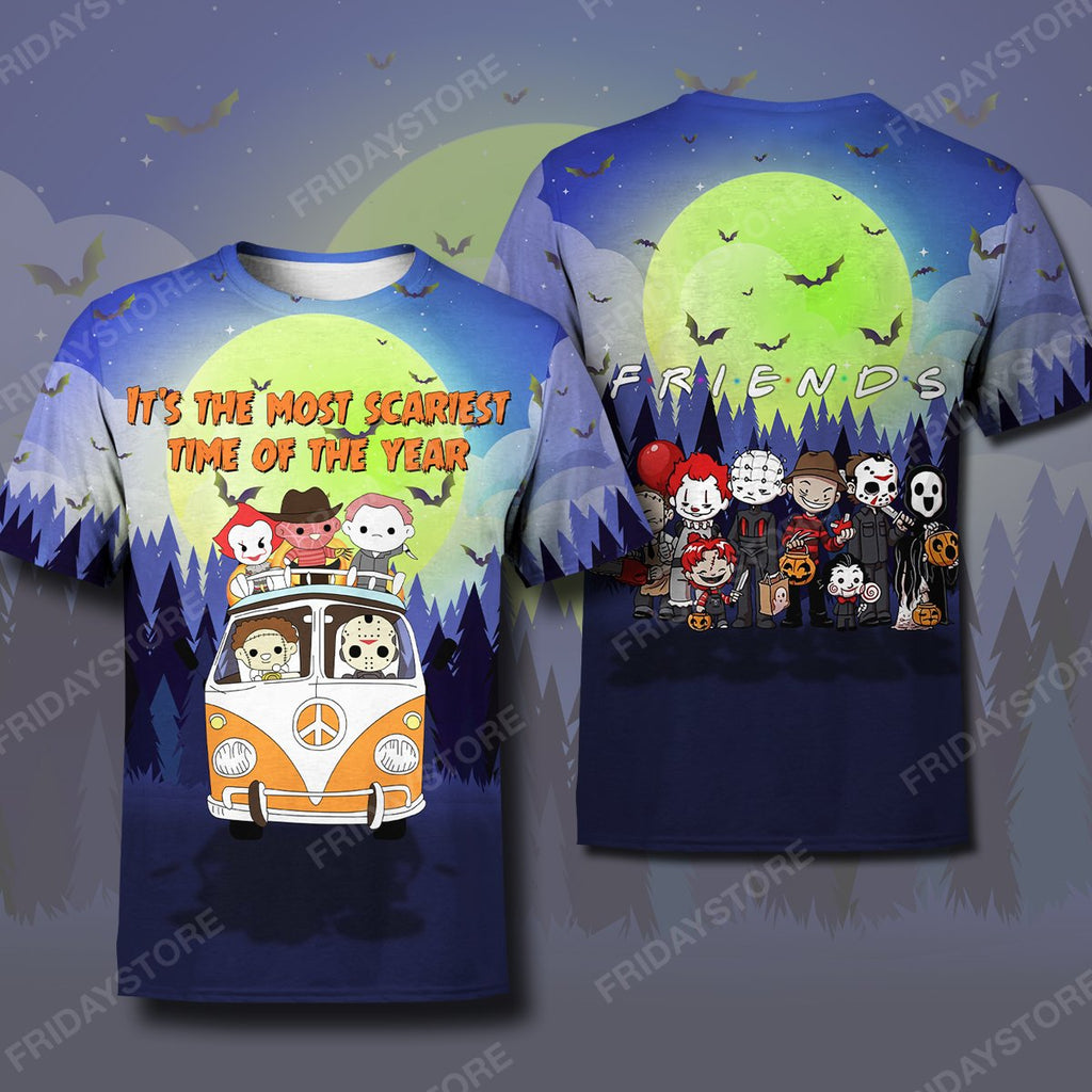 Horror Halloween It's The Most Scariest Time Of The Year All Over Print Hoodie T-shirt