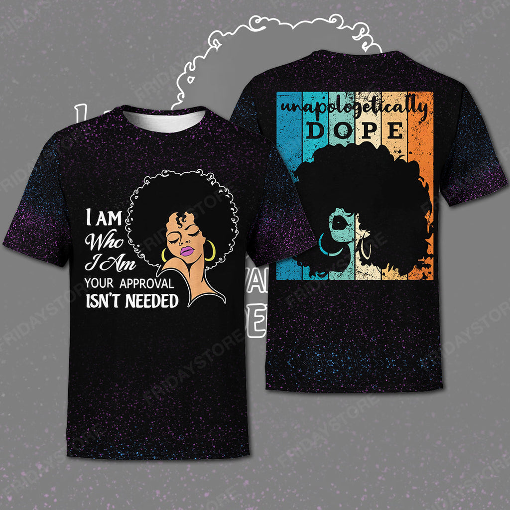 African American Black History T-shirt Black Queen Afro Unapologetically Dope T-shirt Hoodie Unisex Adult Full Print
