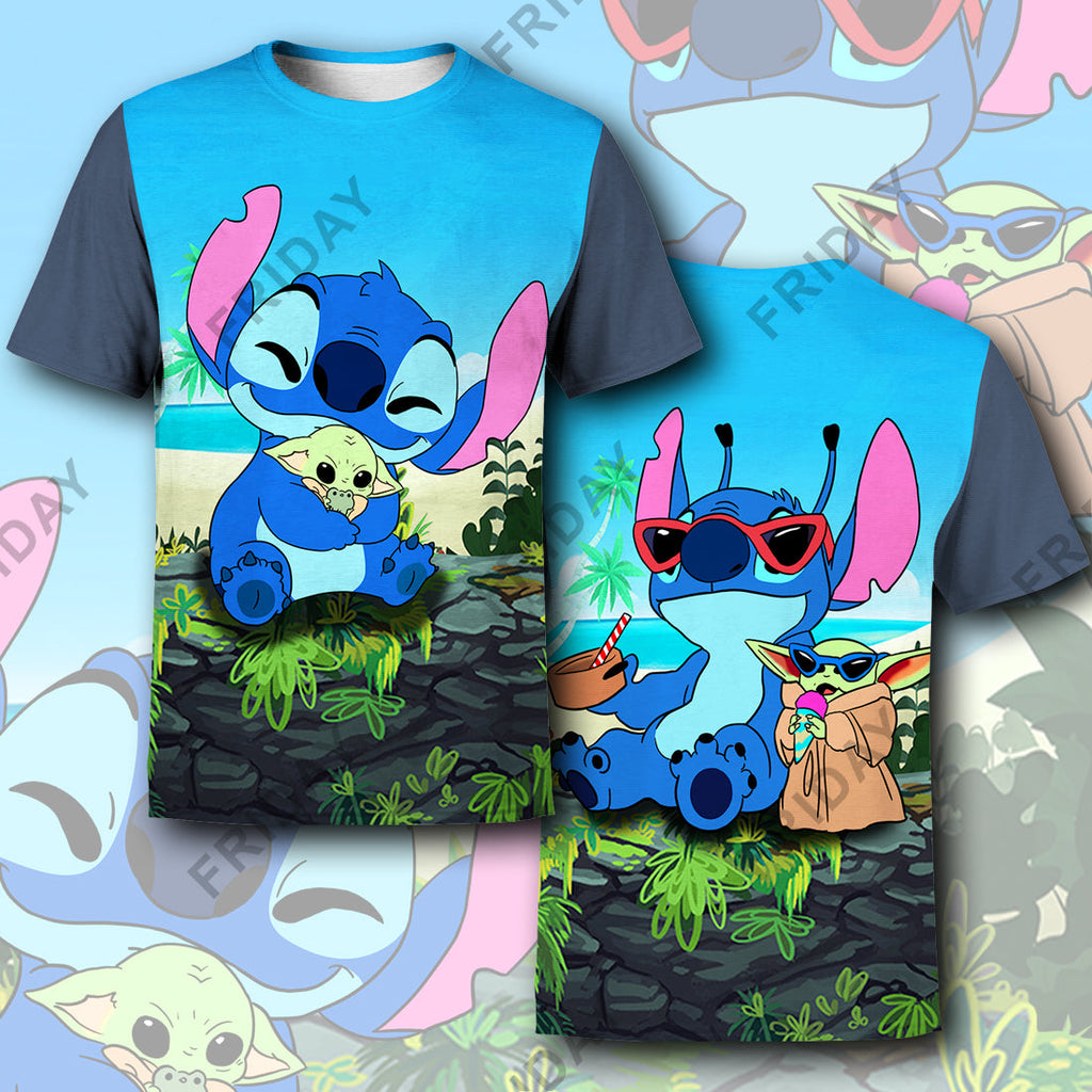  DN SW T-shirt Stitch Hug Baby Yda 3D Print T-shirt Cute Amazing DN Stitch Hoodie Sweater Tank 2026