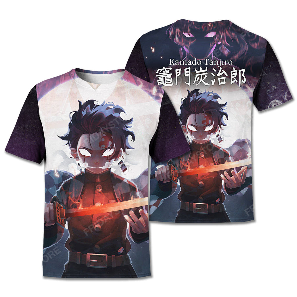  Demon Slayer T Shirt Kimetsu no Yaiba Kamado Tanjiro 3d Dark Purple Hoodie Demon Slayer Hoodie