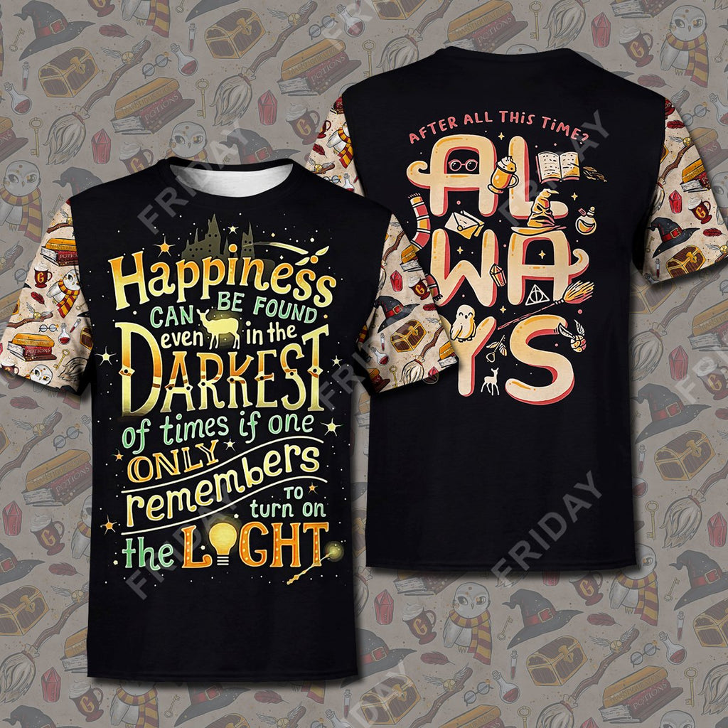  HP T-shirt Happiness Can Be Found Even In The Darkest T-shirt Awesome High Quality HP Hoodie Sweater Tank 2025