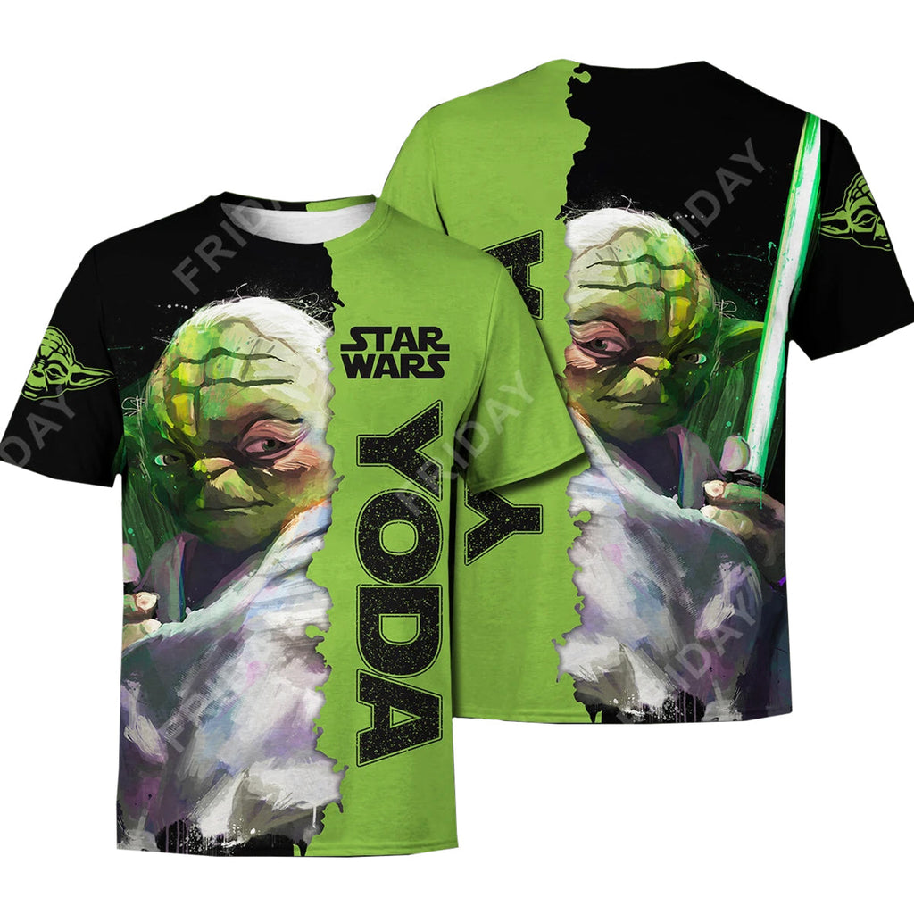  SW T-shirt Master Yda Holding Lightsaber 3D Print T-shirt Awesome High Quality SW Hoodie Sweater Tank 2024