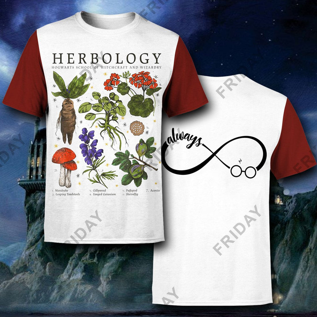  HP T-shirt Herbology Always Infinity Red White T-shirt High Quality HP Hoodie Sweater Tank 2026