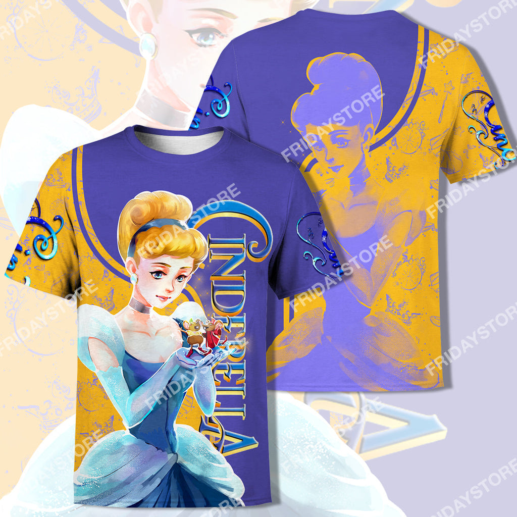 DN T-shirt Cinderella Princess And Mouse Friends T-shirt Awesome DN Cinderella Hoodie Sweater Tank