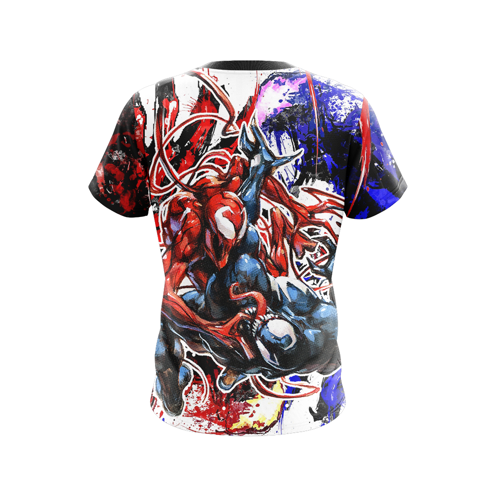 MV Shirt Venom T-shirt Venom And Carnage Fighting Red Blue Shirt