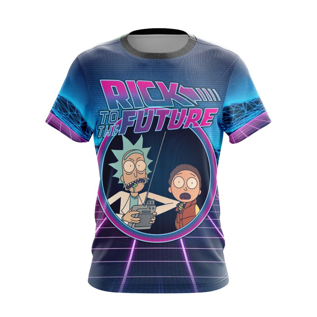  Rick And Morty T-shirt Back To The Future x Rick and Morty T-shirt  Unise 