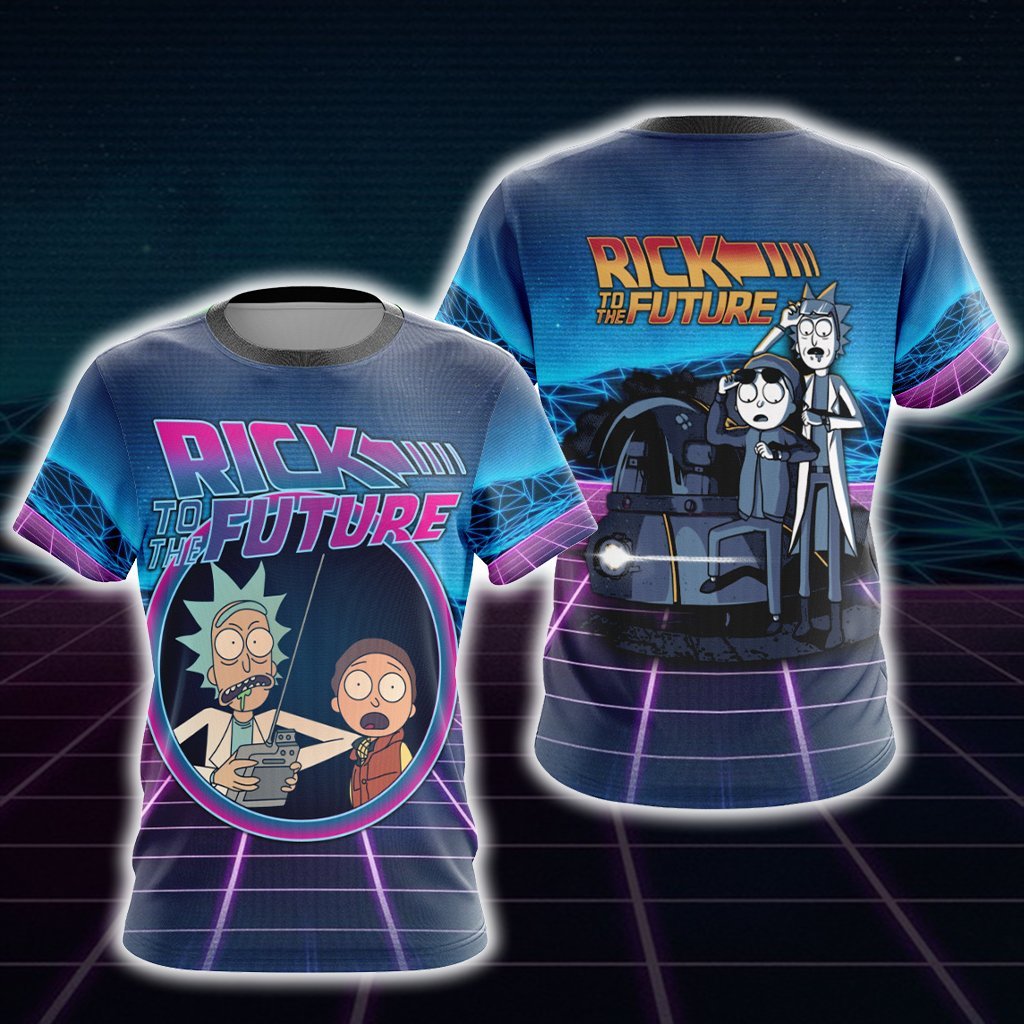  Rick And Morty T-shirt Back To The Future x Rick and Morty T-shirt  Unise 