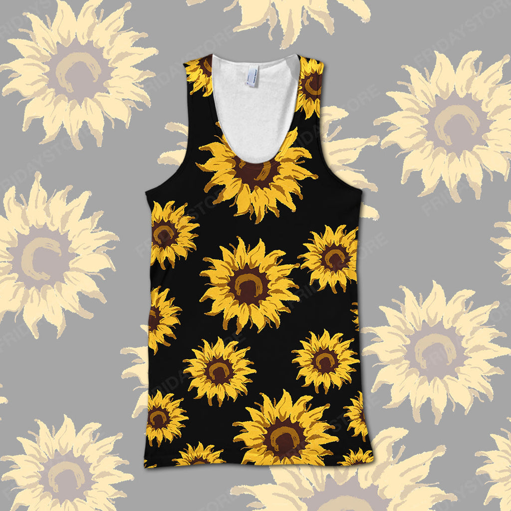 Gifury Sunflower Hoodie Women Yellow Sunflower T-shirt Sunflower Shirt Sweater Tank 2024