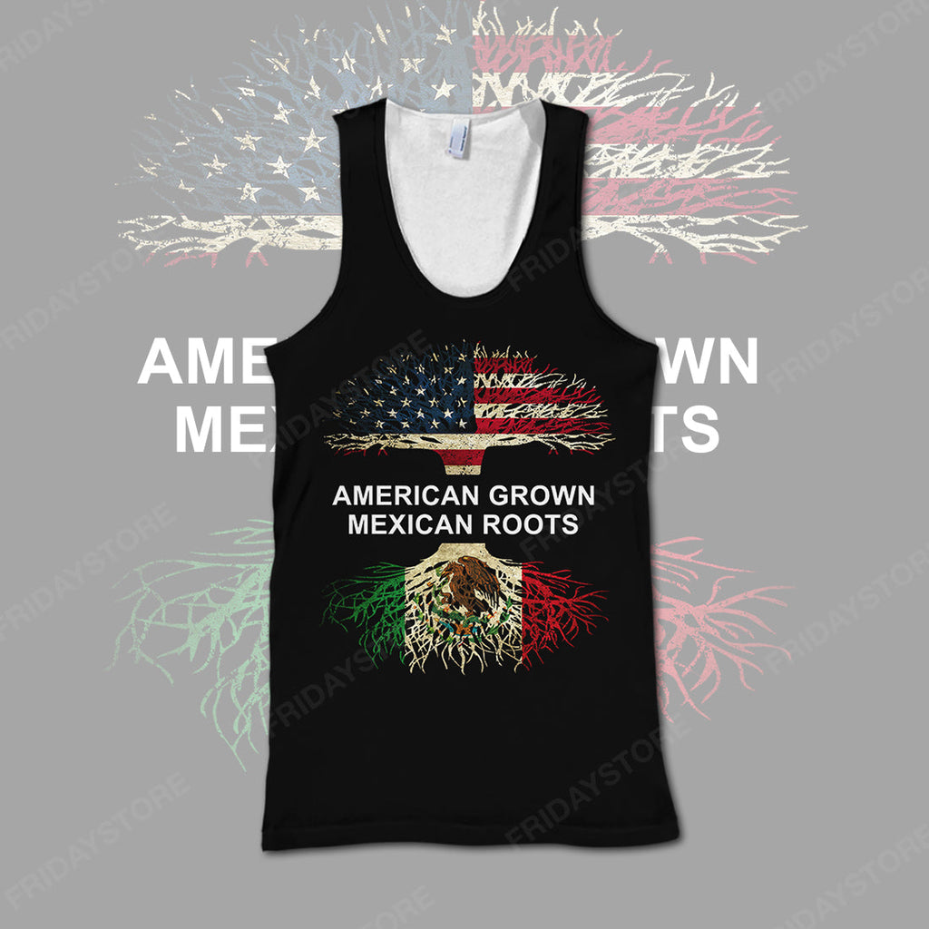 Gifury Mexican T-shirt American Grown Mexican Groots T-shirt Mexican Hoodie Sweater Tank 2024