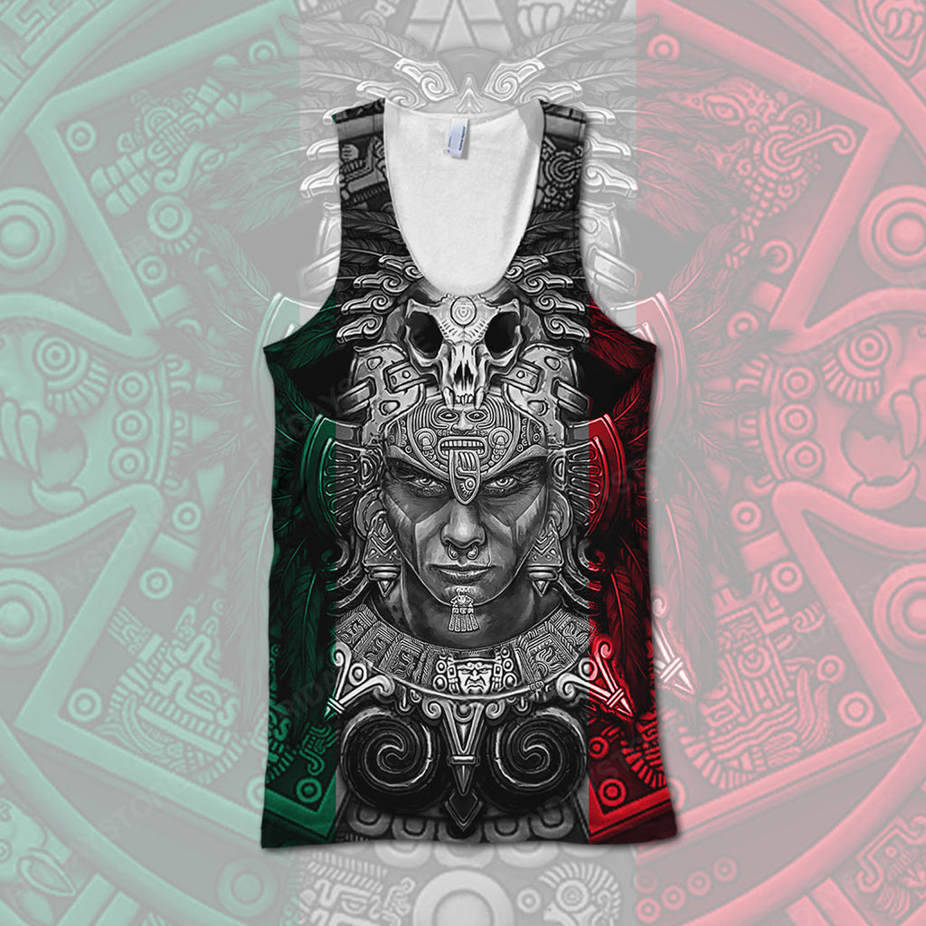 Gifury Mexican T-shirt Mexican Flag Aztec Warrior 3D T-shirt Mexican Hoodie Sweater Tank 2024