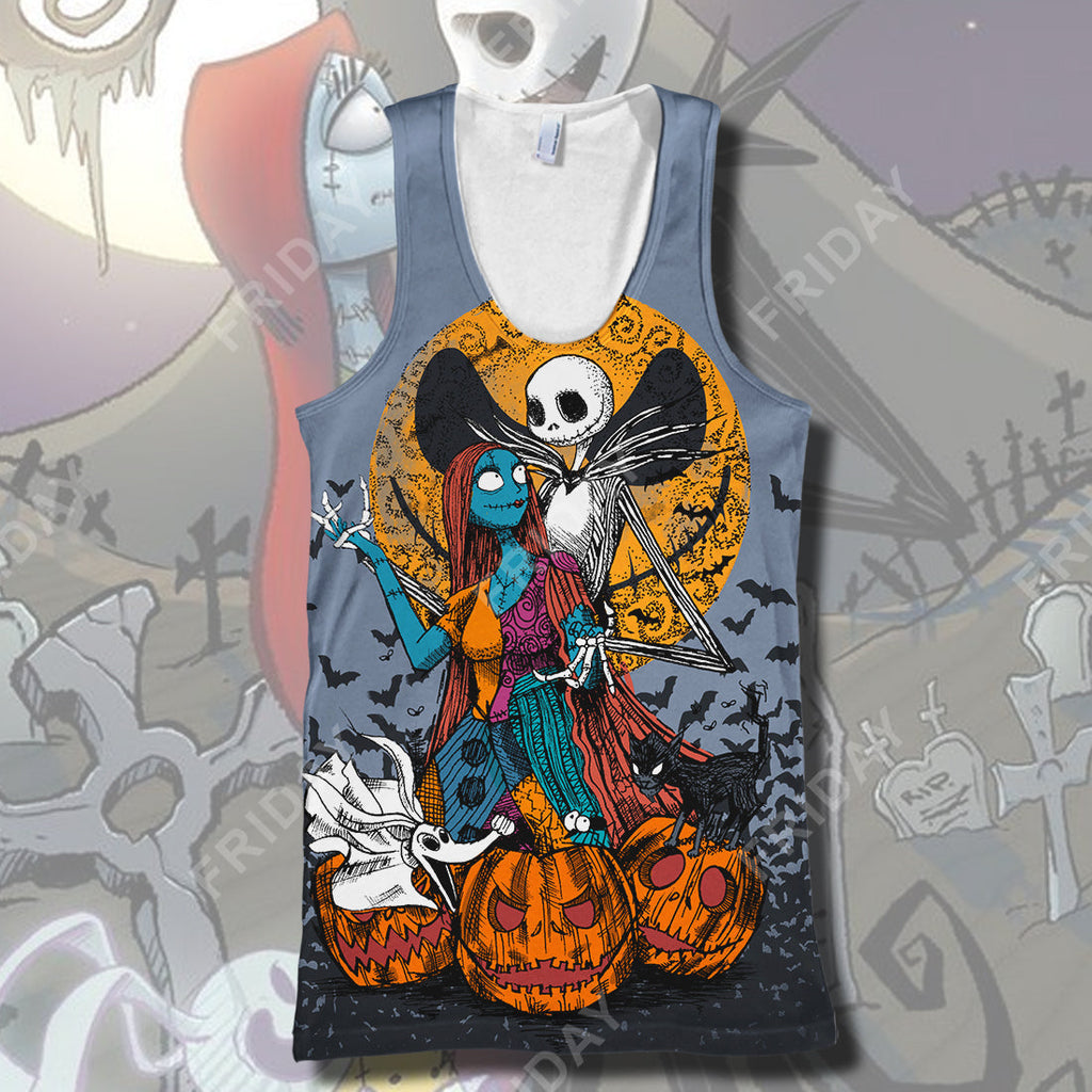  TNBC T-shirt Nightmare Couple Halloween T-shirt Awesome DN TNBC Hoodie Sweater Tank Jack skellington Hoodie Shirt 2025