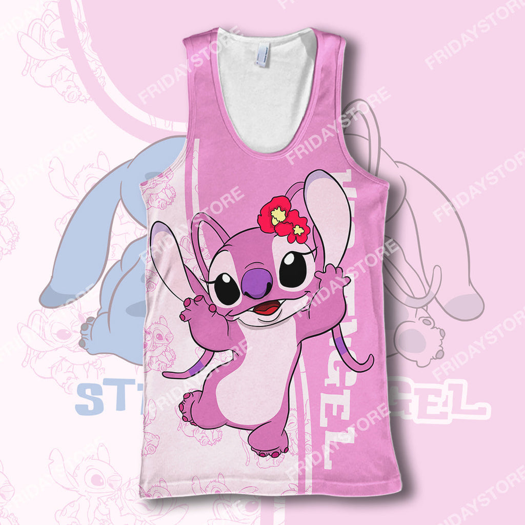  LAS T-shirt Stitch Angel Adorable Couple All Over Print Stitch Couple T-shirt Cute High Quality DN Stitch Hoodie Sweater Tank