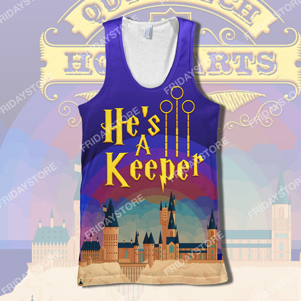  HP T-shirt Quidditch Couple He's A Keeper T-shirt Awesome High Quality HP Hoodie Sweater Tank Couple Apparel 2025