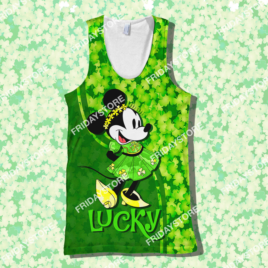  DN T-shirt Mouse Lucky St Patrick's Day T-shirt Cute DN MN Mouse Hoodie Sweater Tank St Patrick's Day Hoodie Shirt