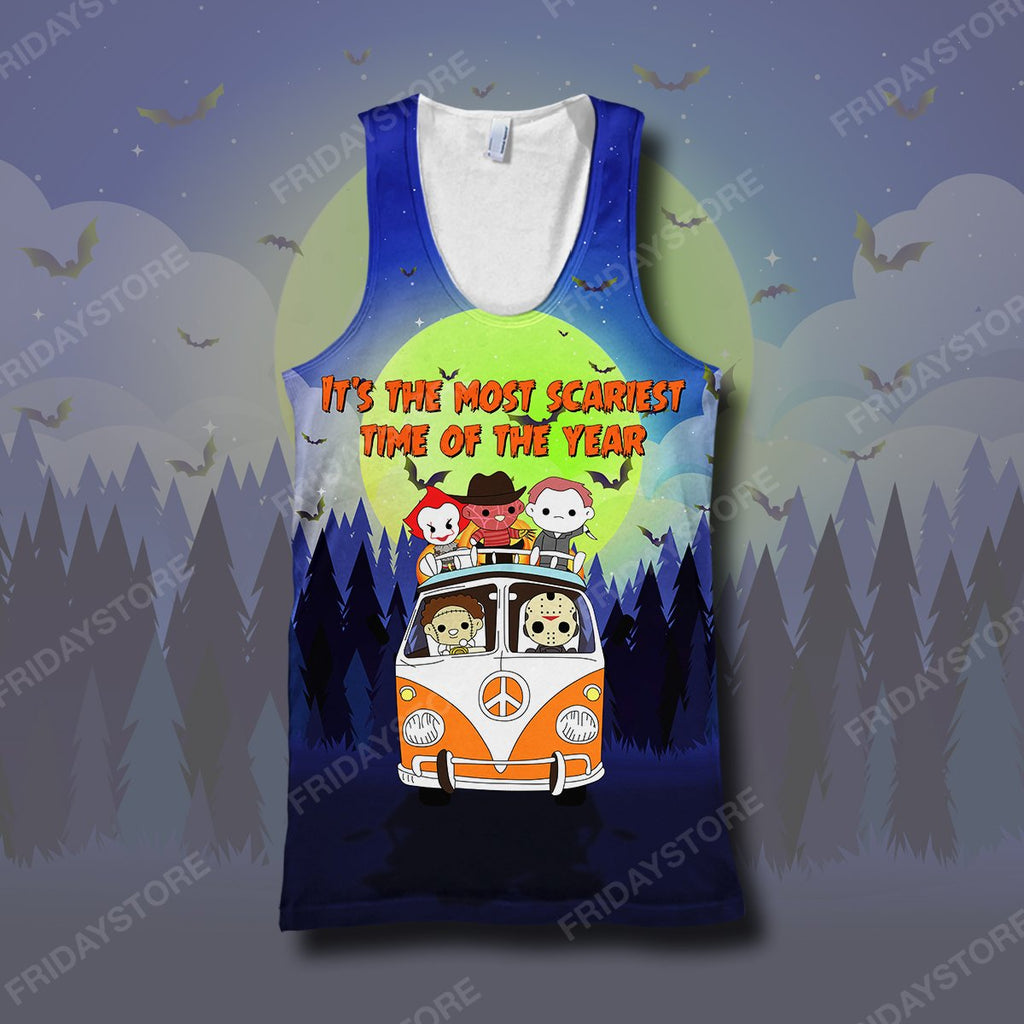  Horror T-shirt Horror Halloween It's The Most Scariest Time Of The Year T-shirt Cool Halloween Horror Hoodie Sweater Tank 2024