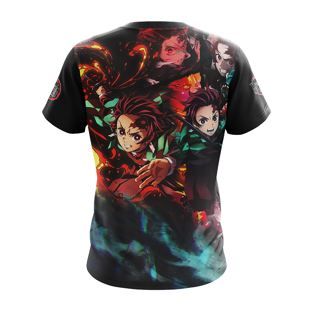  Demon Slayer Shirt Tanjirou Sun Breathing Black Shirt Demon Slayer Hoodie