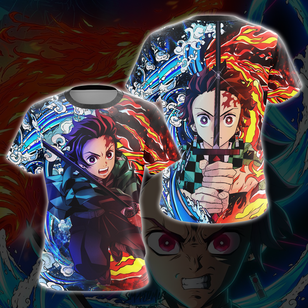  Demon Slayer Shirt Tanjiro Sun And Water Breathing Techniques Hoodie Demon Slayer Hoodie