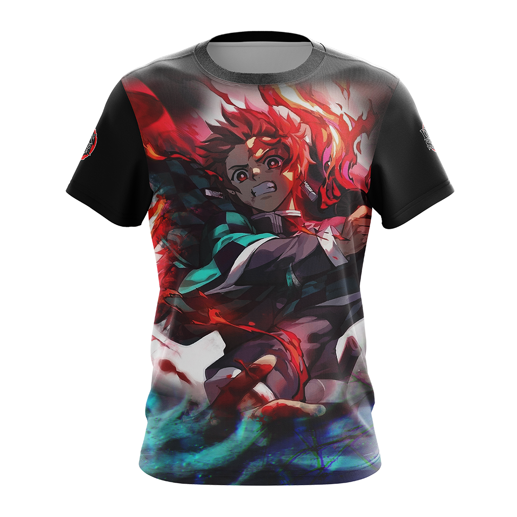  Demon Slayer Shirt Tanjirou Sun Breathing Black Shirt Demon Slayer Hoodie