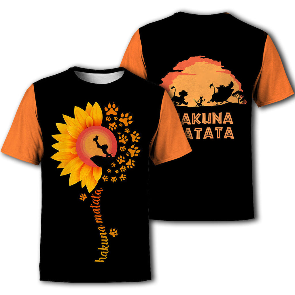LK T-shirt Hakuna Matata Sunflower 3D Print T-shirt High Quality DN Hoodie Sweater Tank