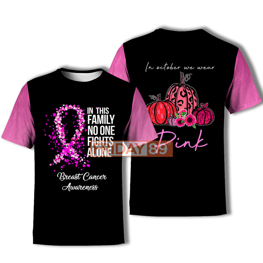 Gifury Breast Cancer Hoodie No One Fights Alone - Breast Cancer T-shirt Breast Cancer Shirt 2022