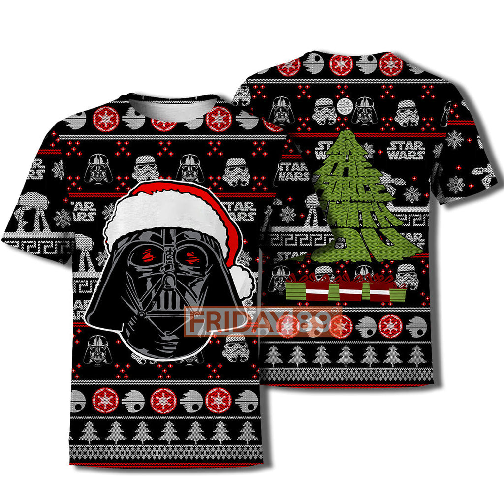  SW T-shirt May The Force Be With You Christmas Tree T-shirt High Quality SW Hoodie Sweater Tank 2024