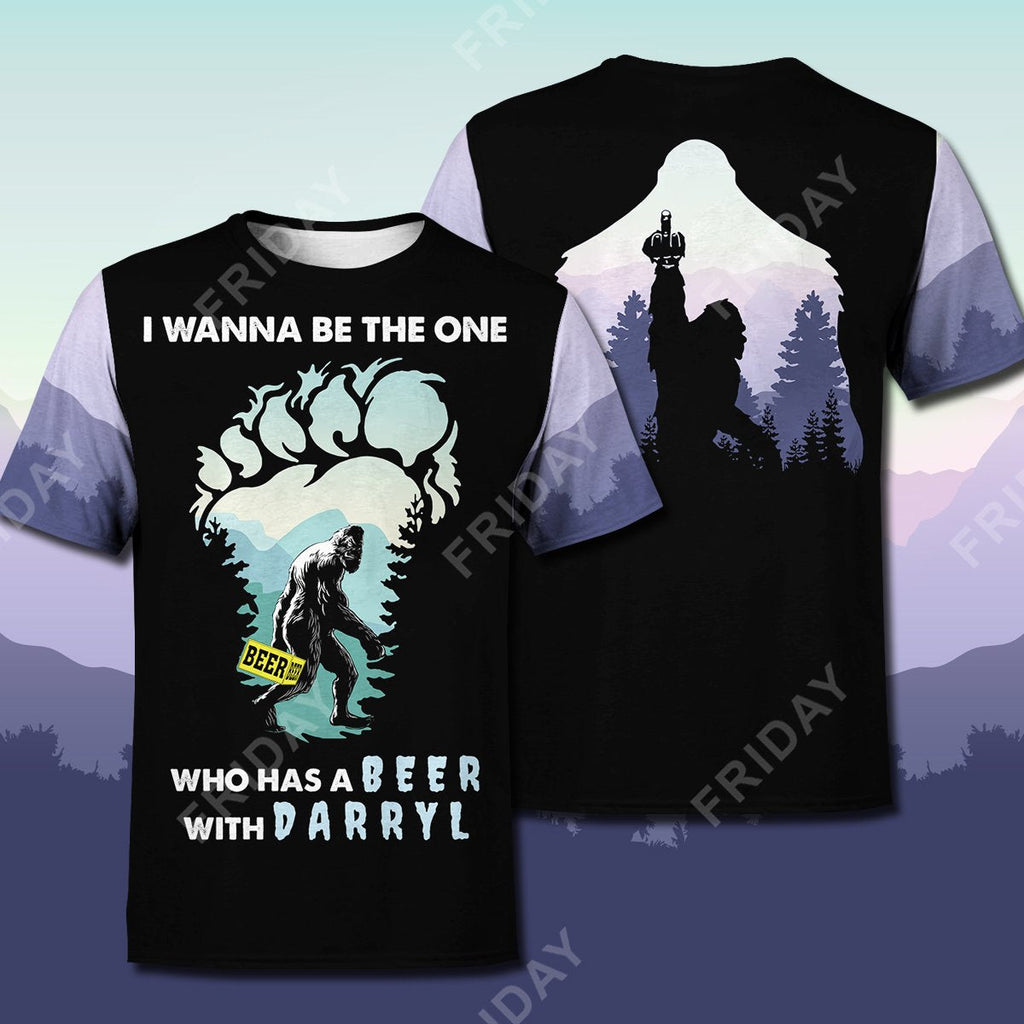 Bigfoot Hoodie Bigfoot I Wanna Be The One Who Has A Beer T-shirt Hoodie Adult Unisex Full Print