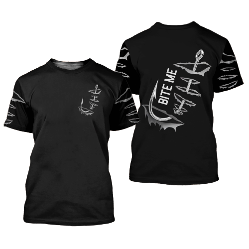 Gifury Fishing T-shirt Fishing Hoodie Fishing Apparel Fishing Hook Bite Me T-shirt 2025