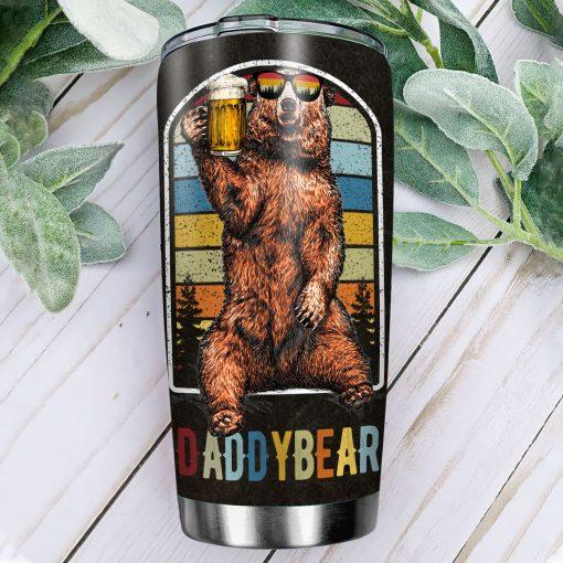  Father Camping Beer Tumlber 20 oz Vintage Daddy Bear With Beer Tumbler 20 oz Father's Day Gift