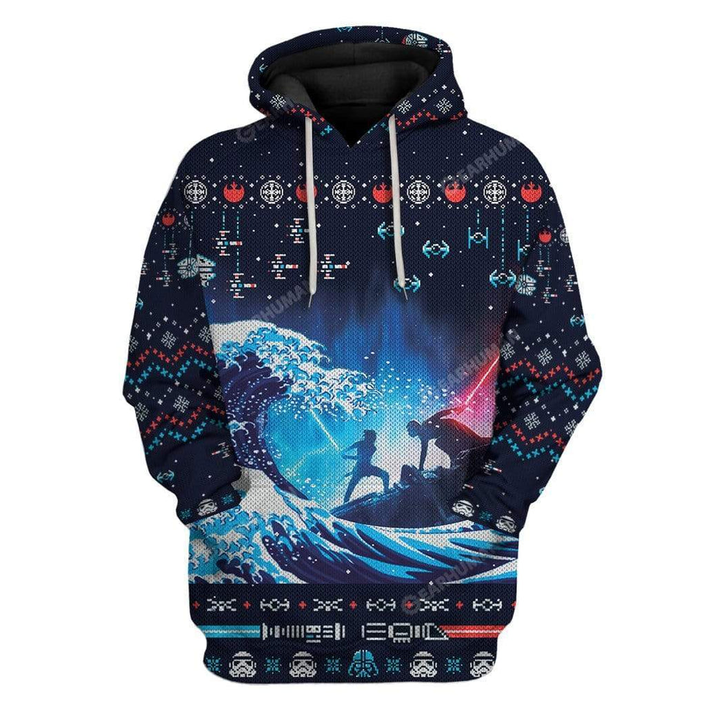  SW Hoodie SW Fighting Scene Christmas Rebel Alliance Symbol Pattern Hoodie SW Apparel For Fan  