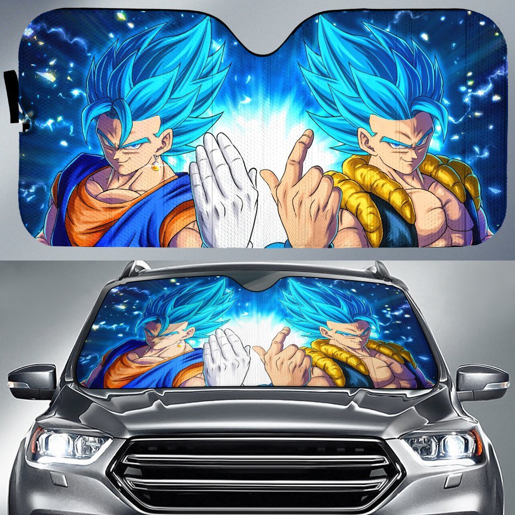  Dragon Ball Car Sun Shade Vegito And Gogeta Saiyan Blue Windshield Sun Shade