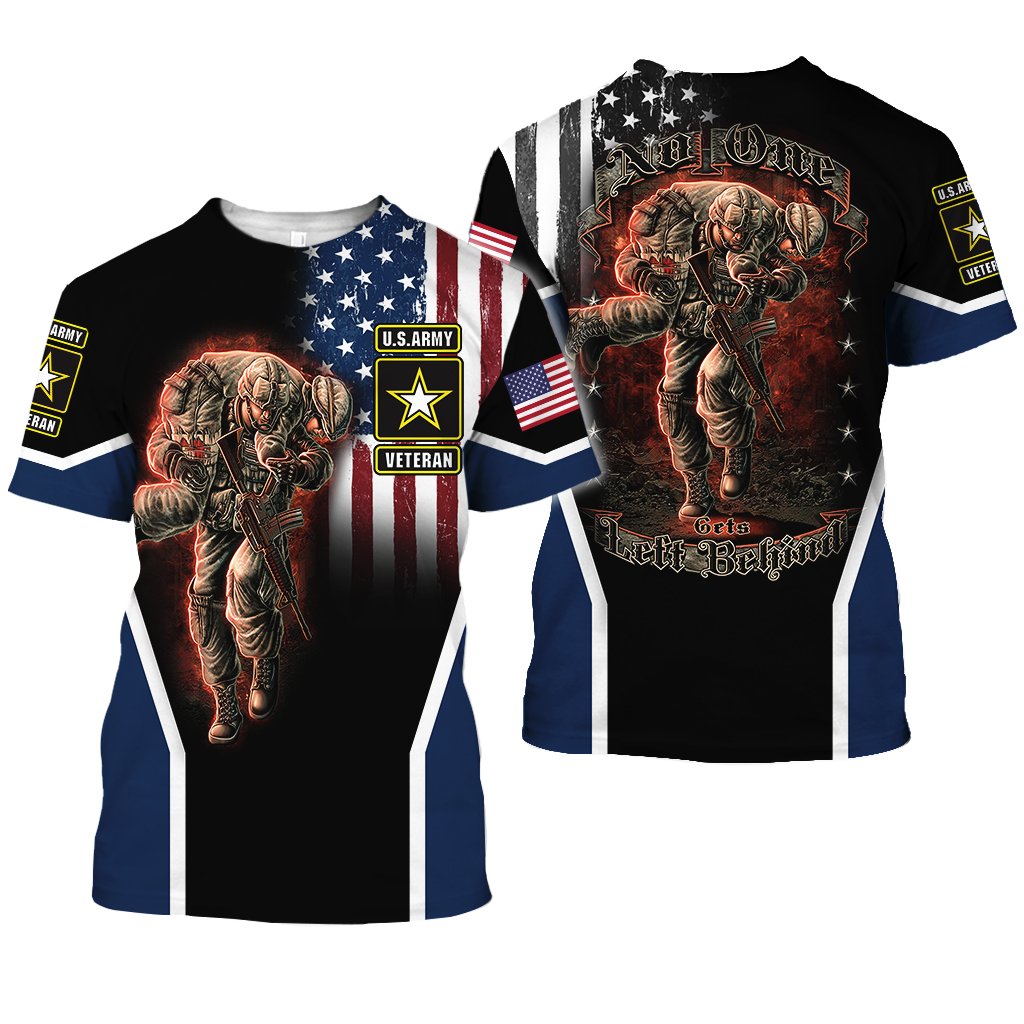 Veteran Shirt No One Gets Left Behind 3D All Over Print T-shirt Unisex Full Size Adult T-shirt