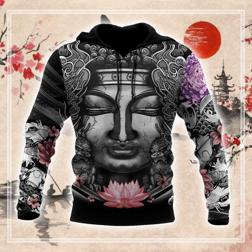 Gifury Japan T-shirt Buddhism Japanese Tattoo Black White T-shirt Japan Hoodie Apparel 2022