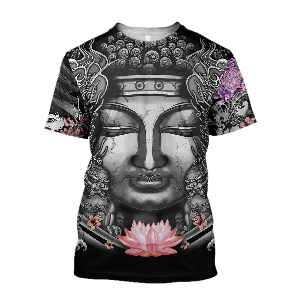 Gifury Japan T-shirt Buddhism Japanese Tattoo Black White T-shirt Japan Hoodie Apparel 2024