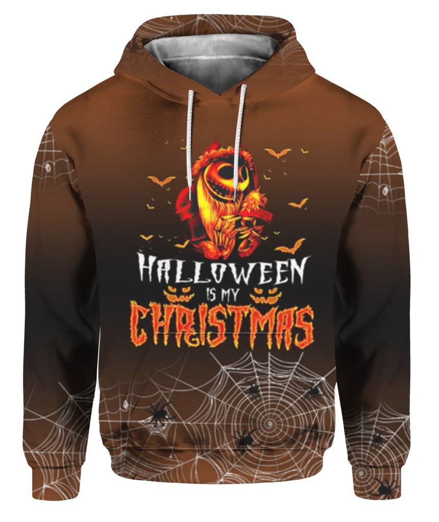 Gifury Halloween T-shirt Halloween Is My Christmas Trick Or Treat Spider Web Brown Shirt Halloween Hoodie Apparel 2024