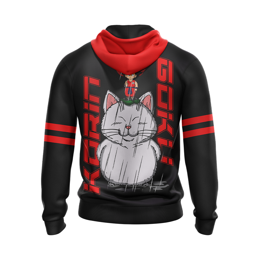  Dragon Ball Hoodie Dragon Ball Goku And Korin Crossover My Neighbor Totoro Black Red Hoodie Apparel   