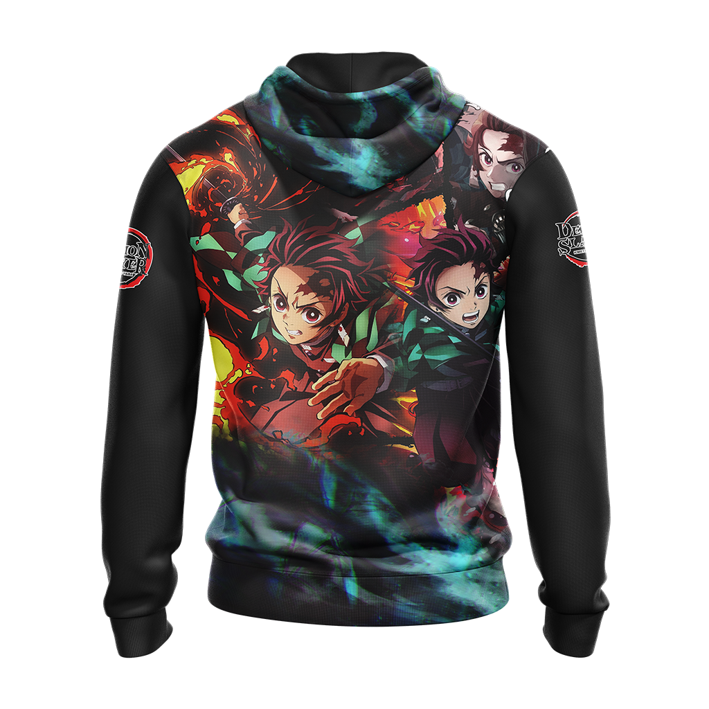  Demon Slayer Shirt Tanjirou Sun Breathing Black Shirt Demon Slayer Hoodie