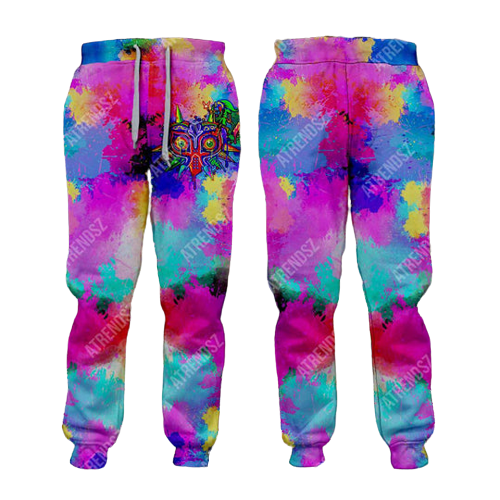  Legend Of Zelda Jogger Majora's Mask Tie Dye Sweatpants Legend Of Zelda Pants 