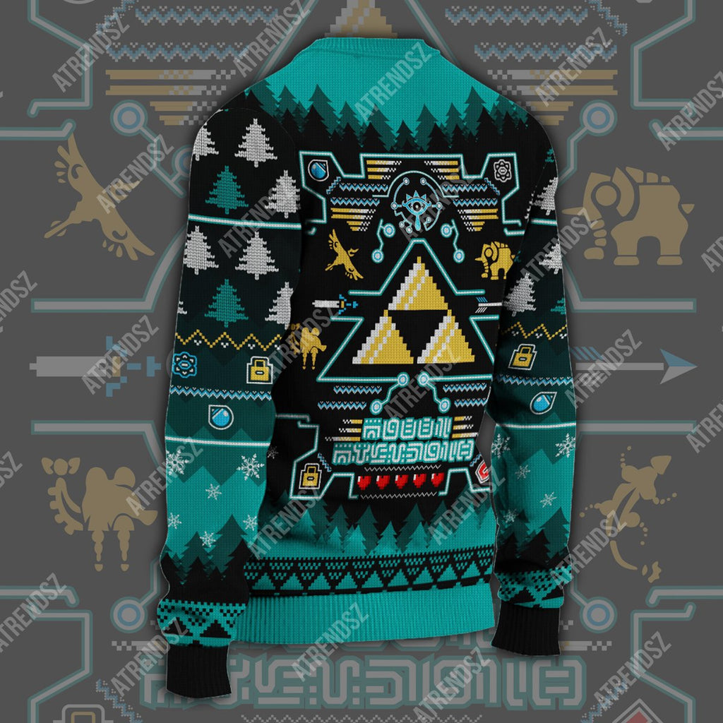  Legend Of Zelda Ugly Sweater Sheikah Eye Triforce Symbol Sweater Legend Of Zelda Sweater 