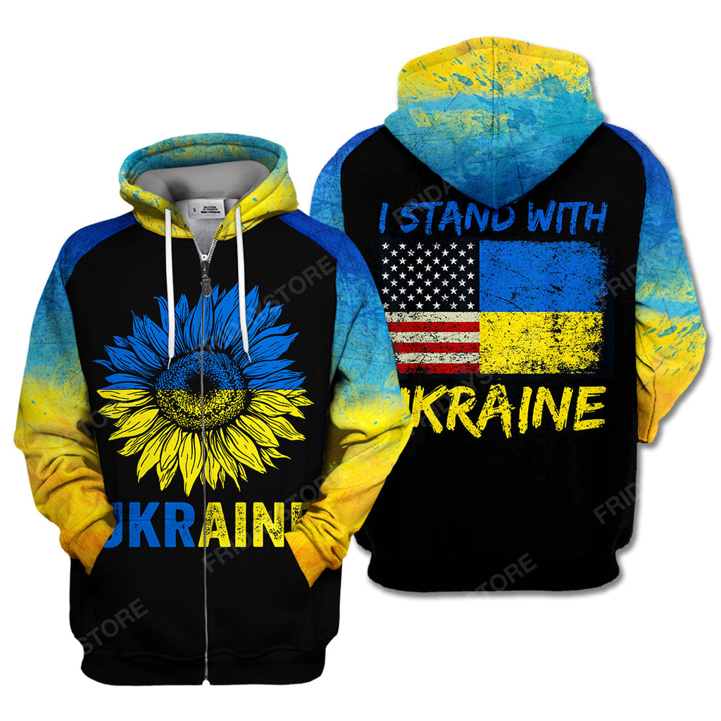 Gifury Ukraine T Shirt I Stand With Ukraine Yellow Blue Black Hoodie Ukraine Hoodie Apparel Sweater2023