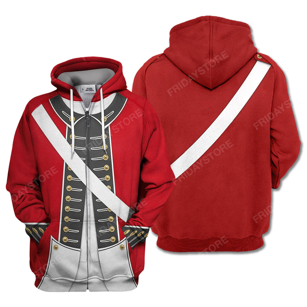 Historical T-Shirt Historical Revolutionary War Uniform Suit 3d Costume Hoodie Historical Hoodie