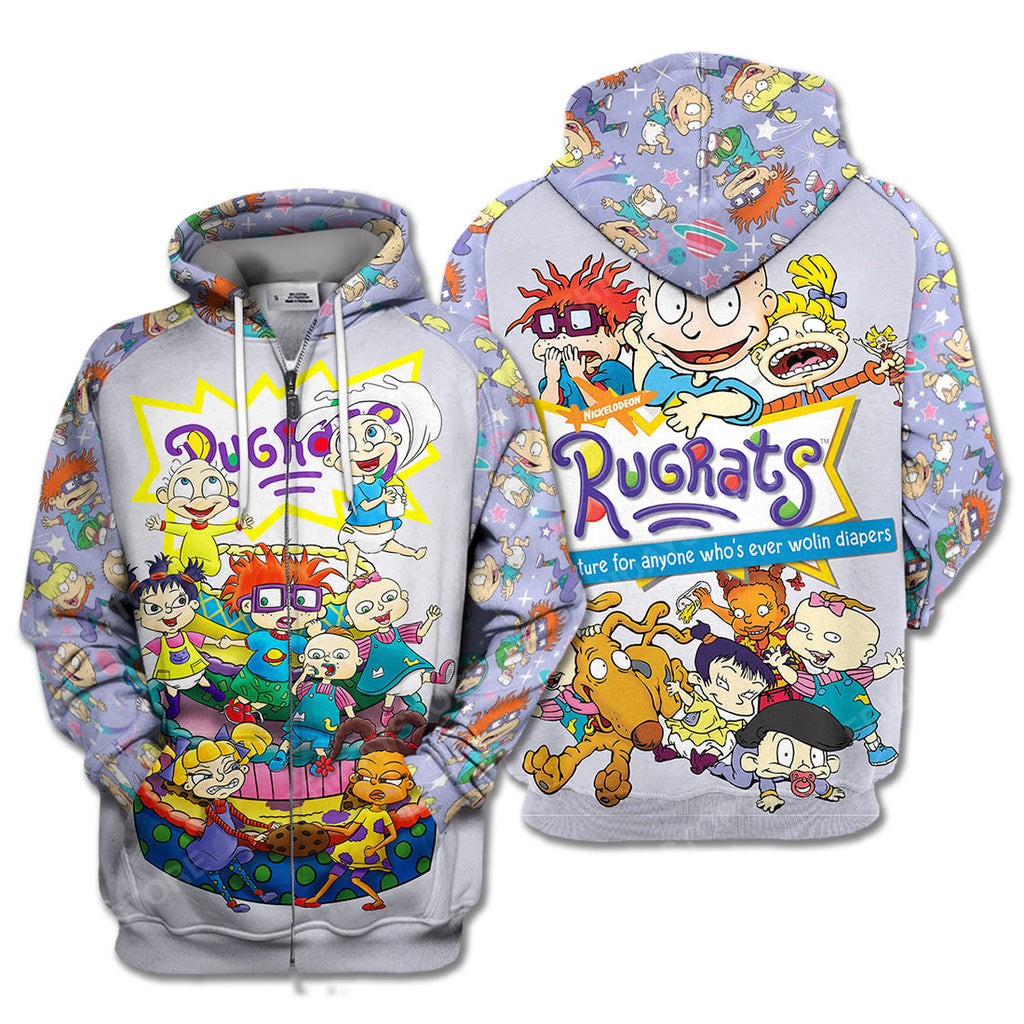 Rugrats T-Shirt Rugrats Cartoon All Characters Purple Hoodie Rugrats Hoodie