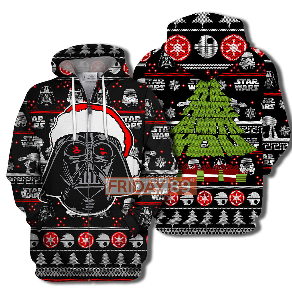  SW T-shirt May The Force Be With You Christmas Tree T-shirt High Quality SW Hoodie Sweater Tank 2025