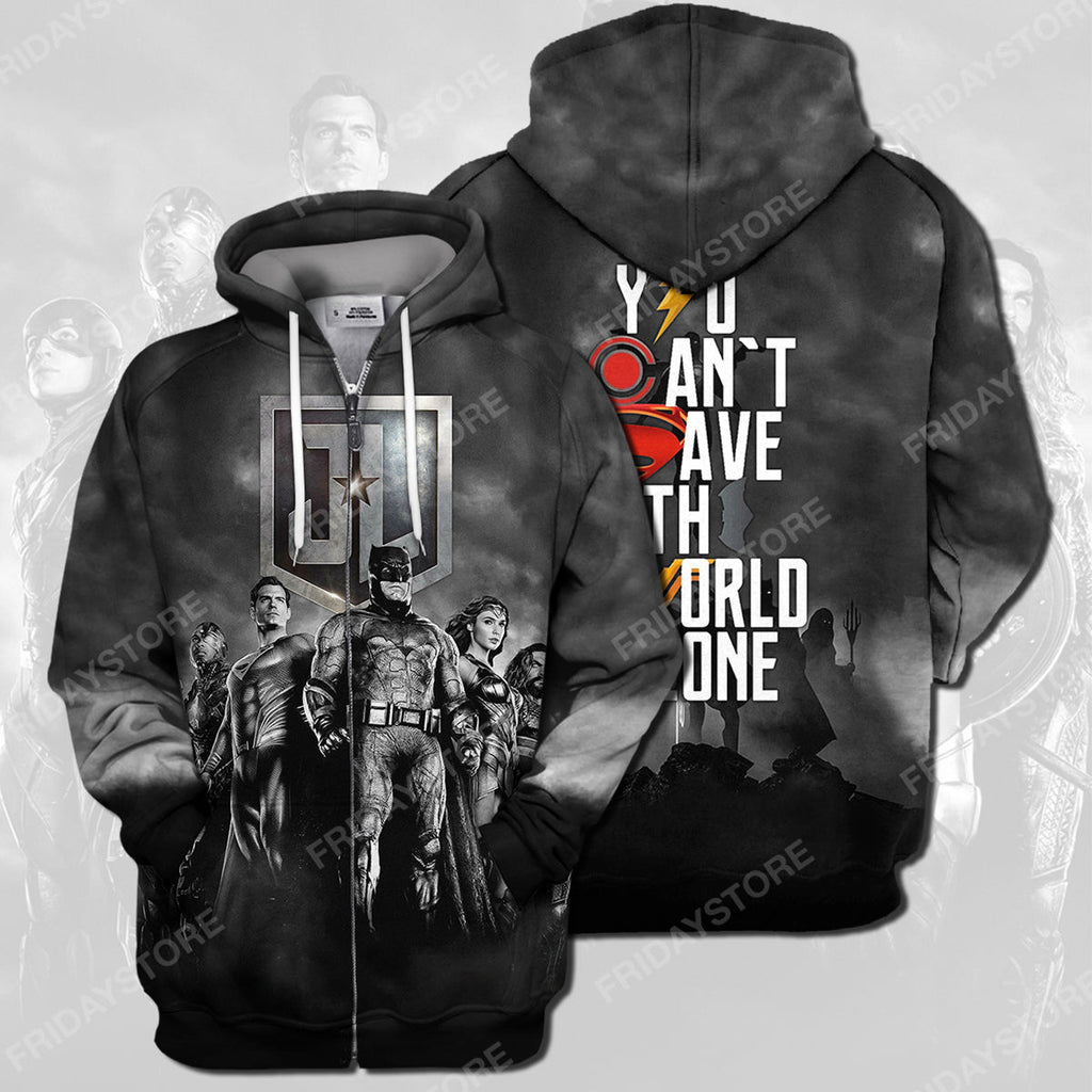  DC Hoodie JL You Cant Save The World Alone Shirt Cool High Quality DC Shirt Sweater Tank