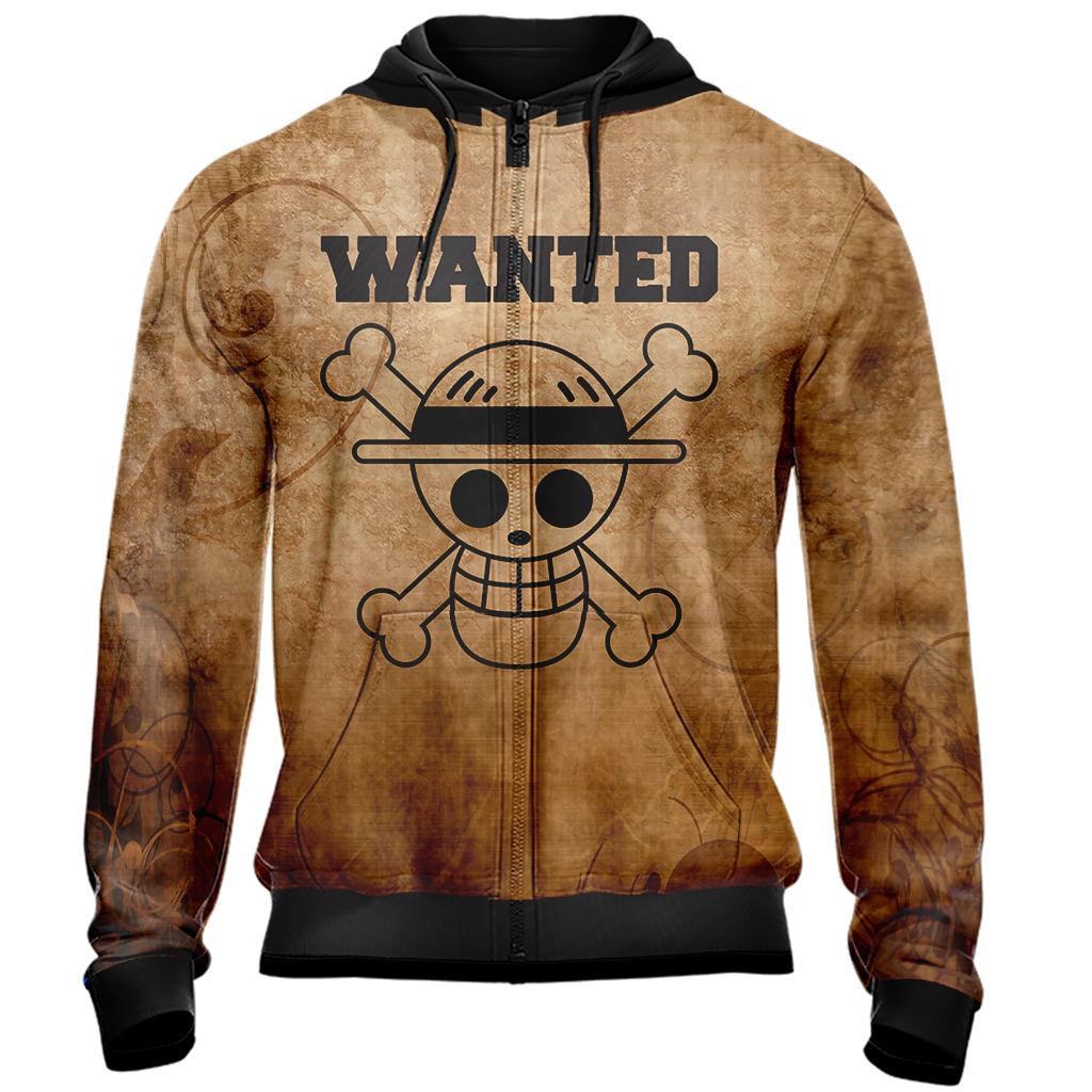  One Piece Hoodie One Piece Wanted Dead Or Alive Hoodie Anime Clothing   