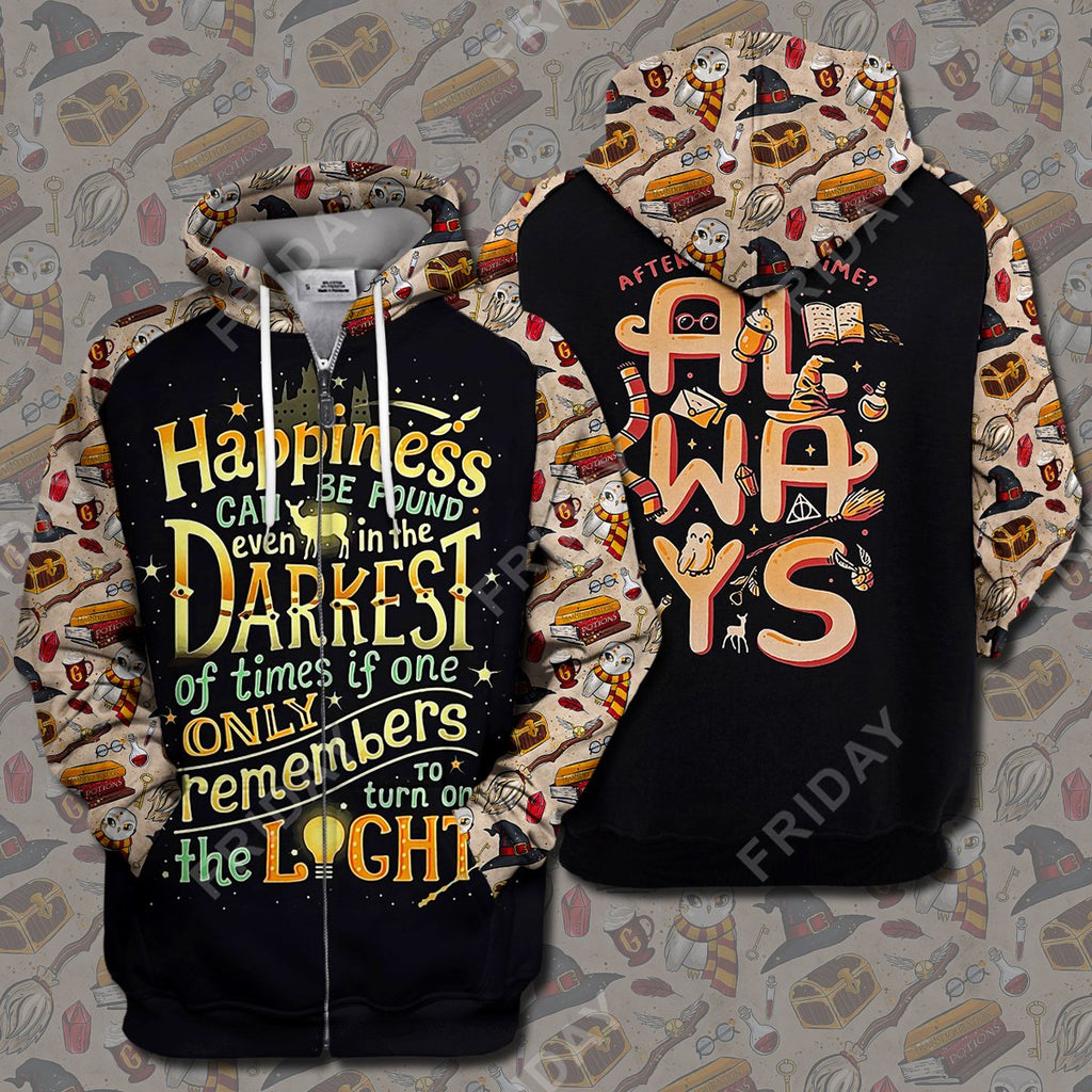  HP T-shirt Happiness Can Be Found Even In The Darkest T-shirt Awesome High Quality HP Hoodie Sweater Tank 2026